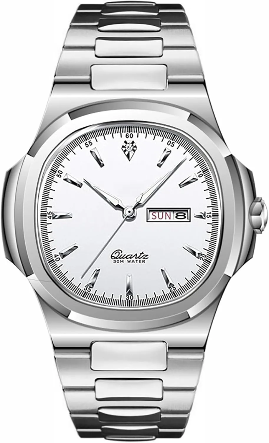 BESTKANG Men Quartz Movement Watch，Waterproof Luminous Men's Watch, Stainless Steel Strap Business Watches