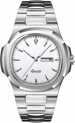 BESTKANG Men Quartz Movement Watch，Waterproof Luminous Men's Watch, Stainless Steel Strap Business Watches