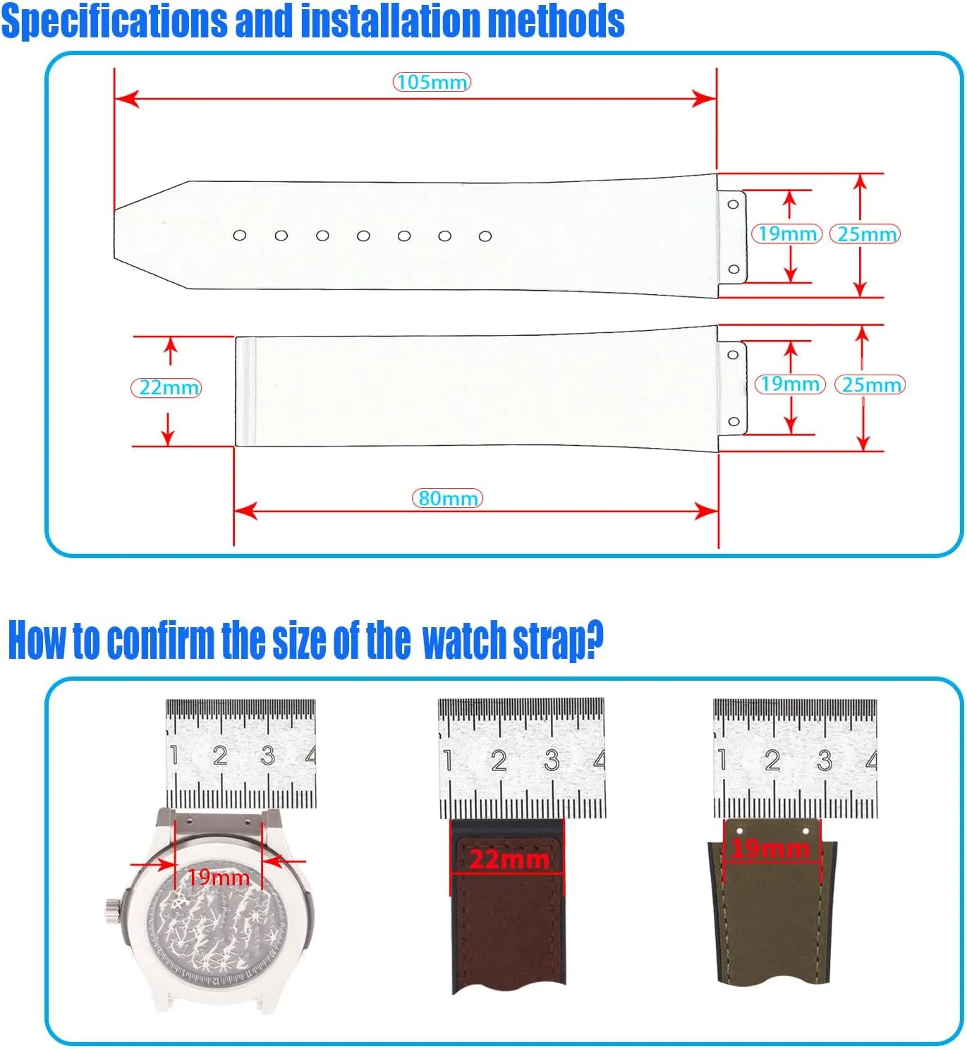 Big Bang Rubber Frosted 25mm Silicone Watch Bands Replacement Fit for Hublot 19mm*25mm*22mm Big Bang Watch Strap Wirstband(without metal buckle) For Men and Women