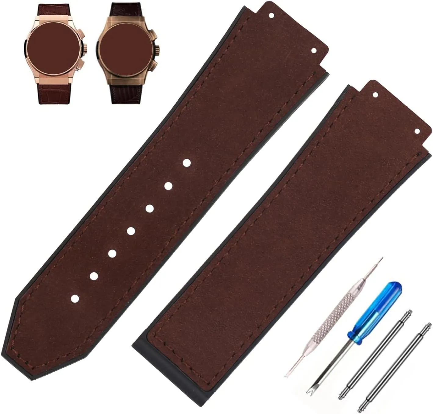 Big Bang Rubber Frosted 25mm Silicone Watch Bands Replacement Fit for Hublot 19mm*25mm*22mm Big Bang Watch Strap Wirstband(without metal buckle) For Men and Women