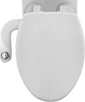 Bio Bidet by Bemis SlimEdge Dual Nozzle Bidet Attachment with Bemis Elongated Toilet Seat, Fresh Water Spray, Non Electric, Easy to Install, Brass Inlet and Internal Valve