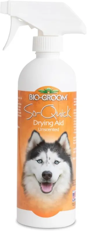 Bio-Groom So Quick Dry Dog Spray - Detangler Spray for Dogs & Cats, Shortens Drying Time, Unscented, Cruelty-Free, Made in USA, Dog Grooming Products - 16 fl oz 1-Pack