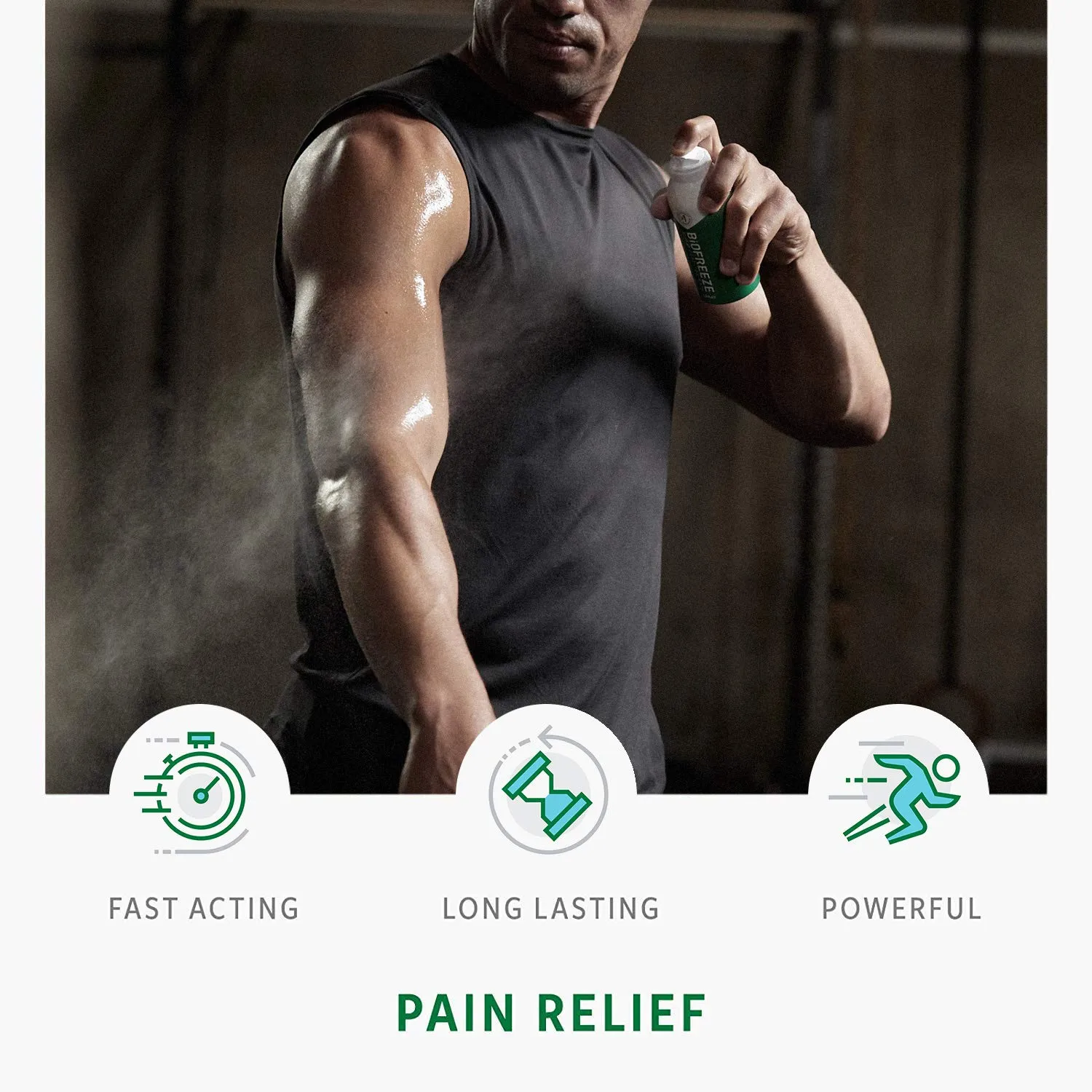Biofreeze Pain Relief Spray, 4 oz. Aerosol Spray, Pack of 2, Colorless (Packaging May Vary)