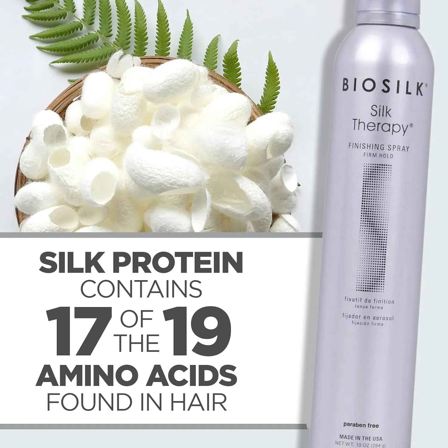 BioSilk Silk Therapy Finishing Spray Firm Hold, Strong-Hold Hairspray For Long-Lasting Styles, Sulfate, Paraben, & Cruelty-Free, 10 Oz