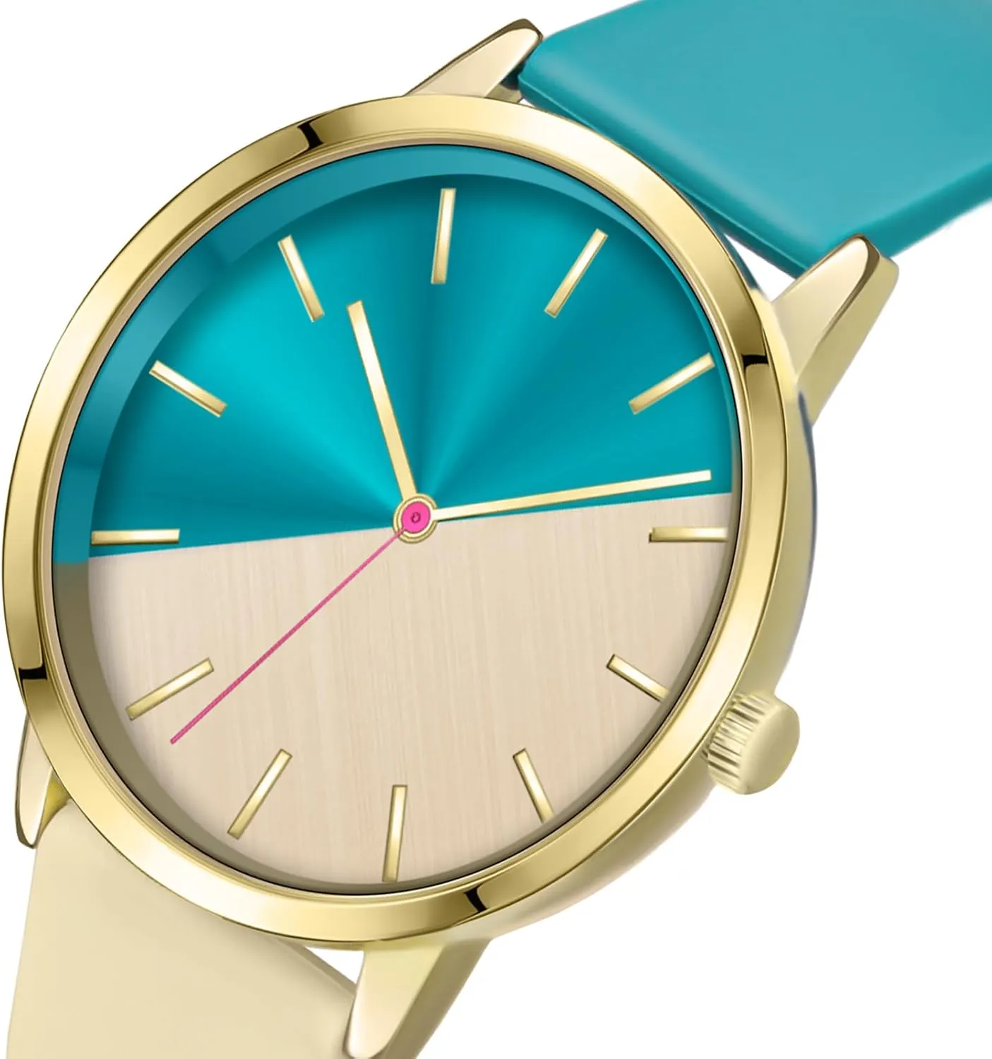 Bisley 37MM Women Watch Patchwork Watch Easy to Read Waterproof Watch
