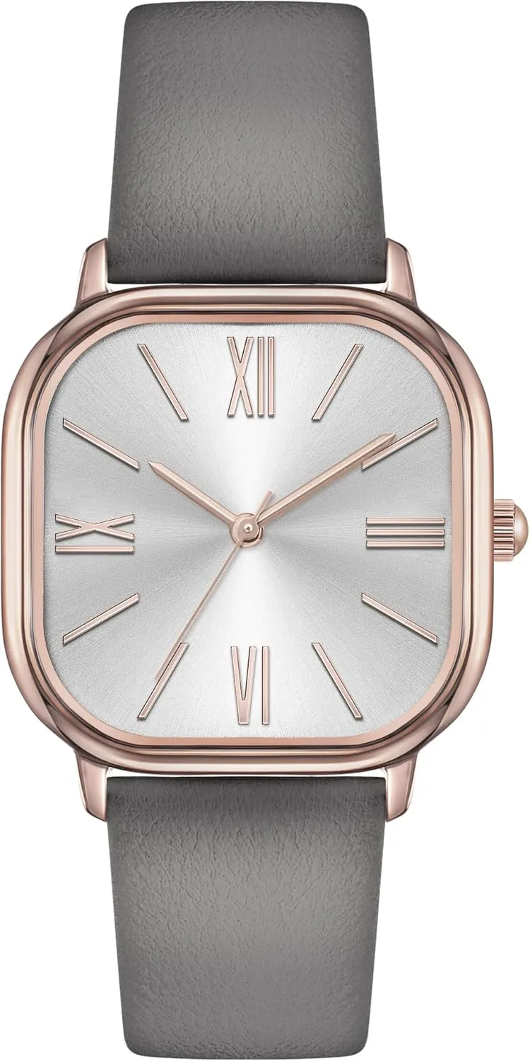 Bisley Square Watch for Women Leather Strap Easy to Read Waterproof Watch