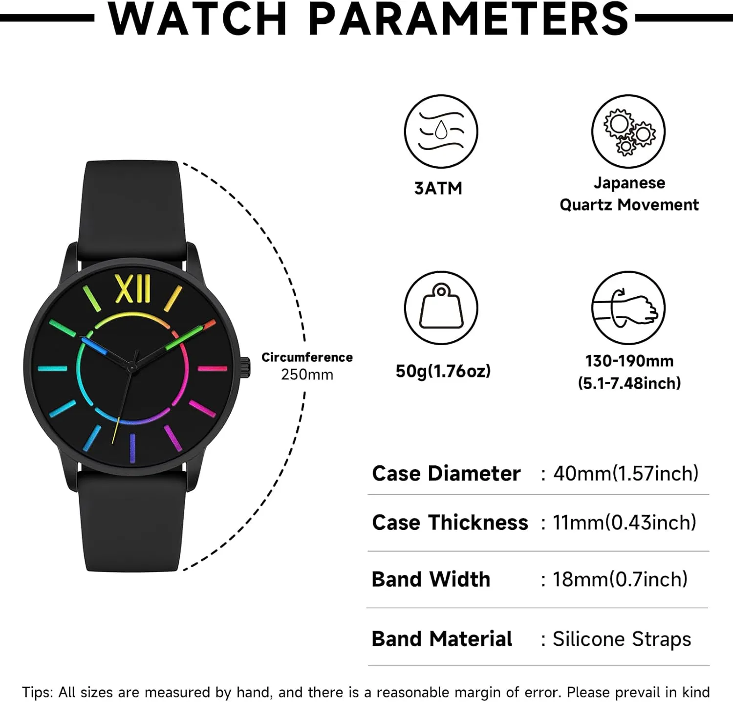 Bisley Unisex Watch Easy to Read Waterproof Silicone Strap Watch
