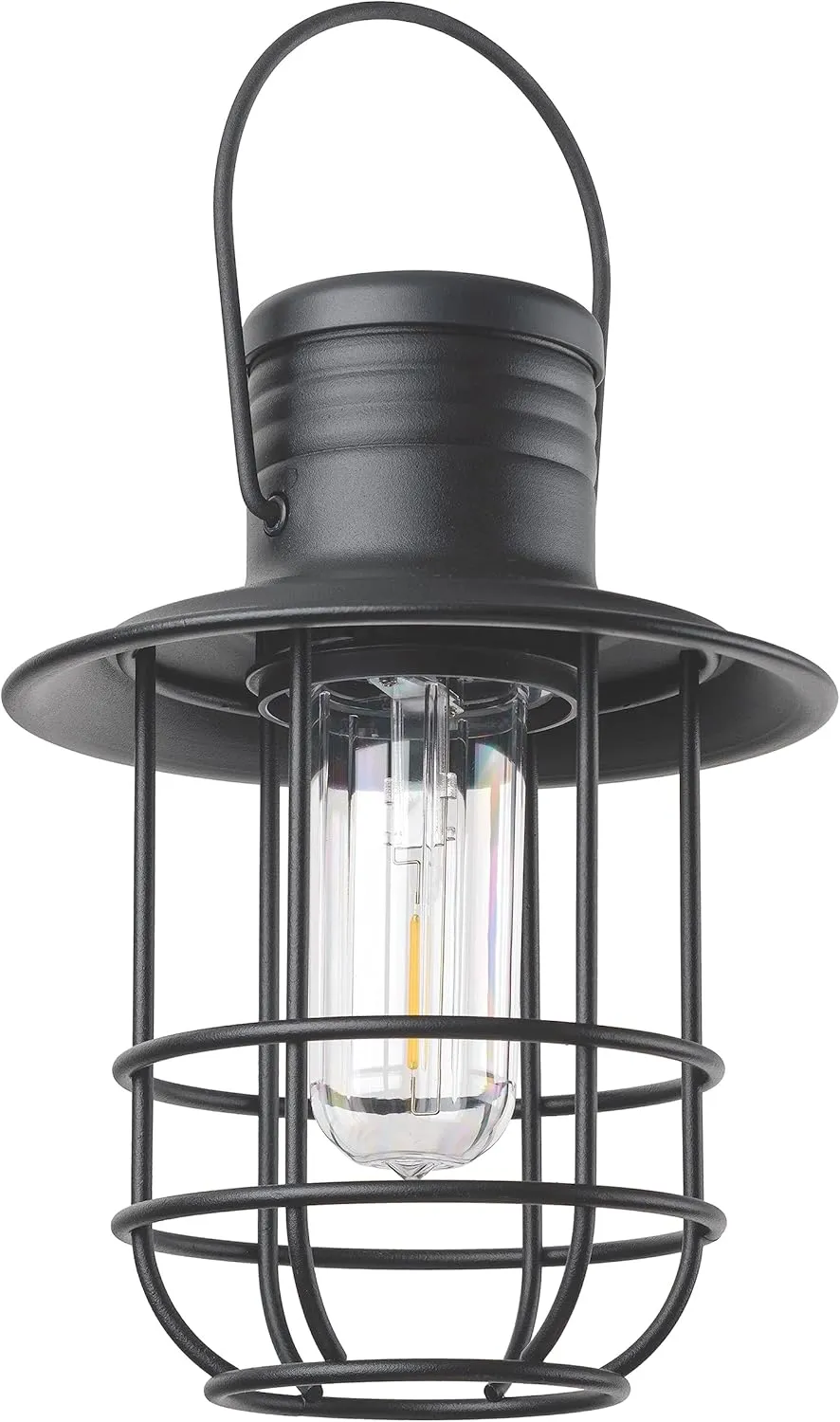 BL820-2 Battery-Operated LED Filament Style Lantern Outdoors Either Hanging or Standing , with Your Choice of 4, 6 or 8 Hour Automatic Timer