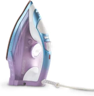 BLACK DECKER Moonstone Iron, IR2323-1AD, Ceramic Infused Soleplate & Anti-Drip Function with Auto Clean and Auto Shut-off, 50% Smoother Glide for Fabric Wrinkles