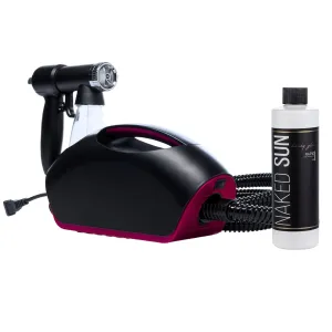 Black Fascination FX Spray Tan Machine with Honey Glow Rapid Develop Violet Tanning Solution - 8 oz Bundle (2 Items)