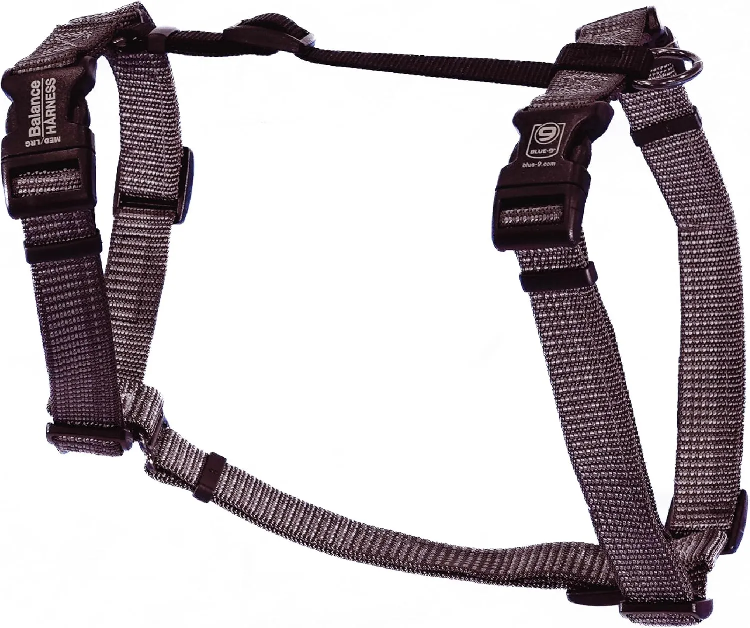 Blue-9 Reflective Buckle-Neck Balance Harness, Fully Customizable Fit No-Pull Harness with 3M Reflective Stitching, Ideal for Dog Training and Obedience, Made in The USA, Grey, Medium