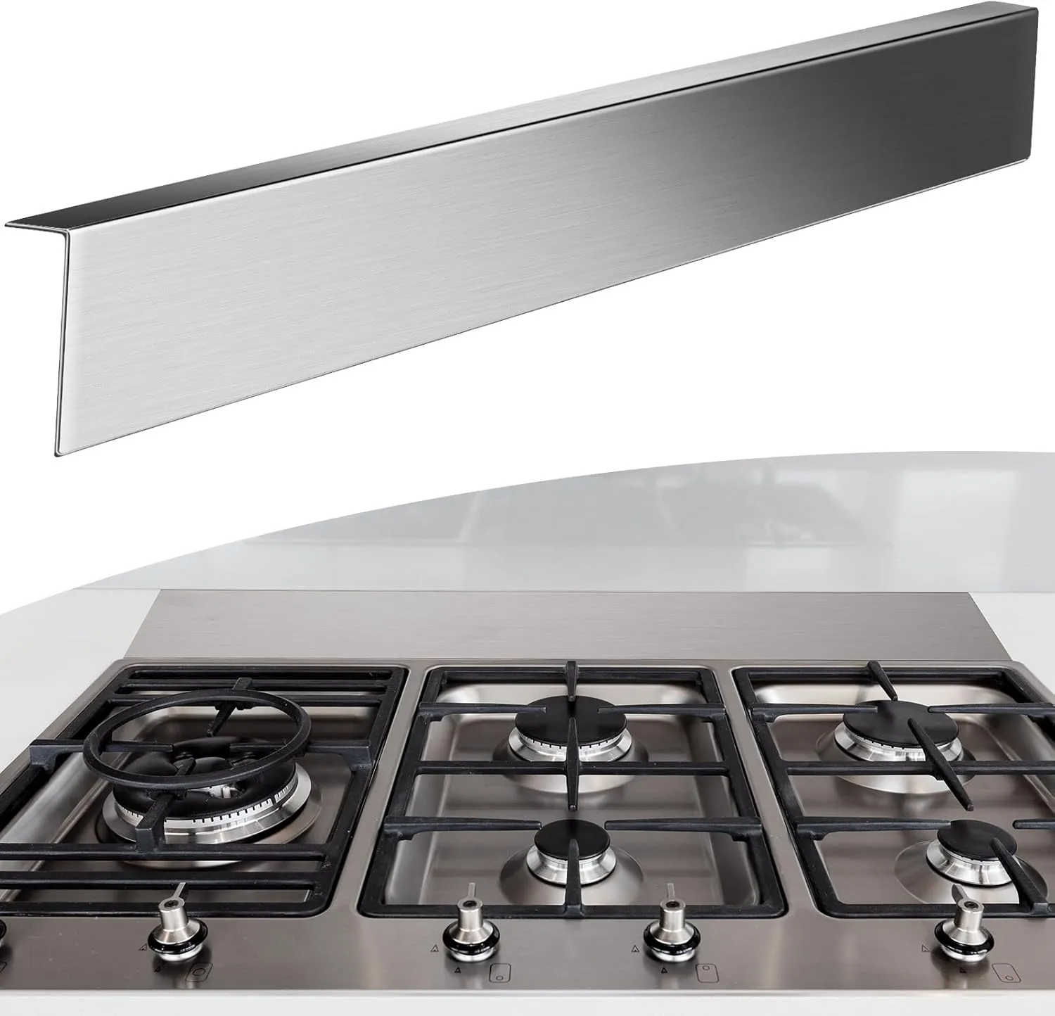 Blulu 304 Stainless Steel Universal Gap Filler- 36'' x 3'' x 1'' Stainless Steel Stove Gap Covers for Microwave/Oven/Range/Cooktop Kitchen Decor