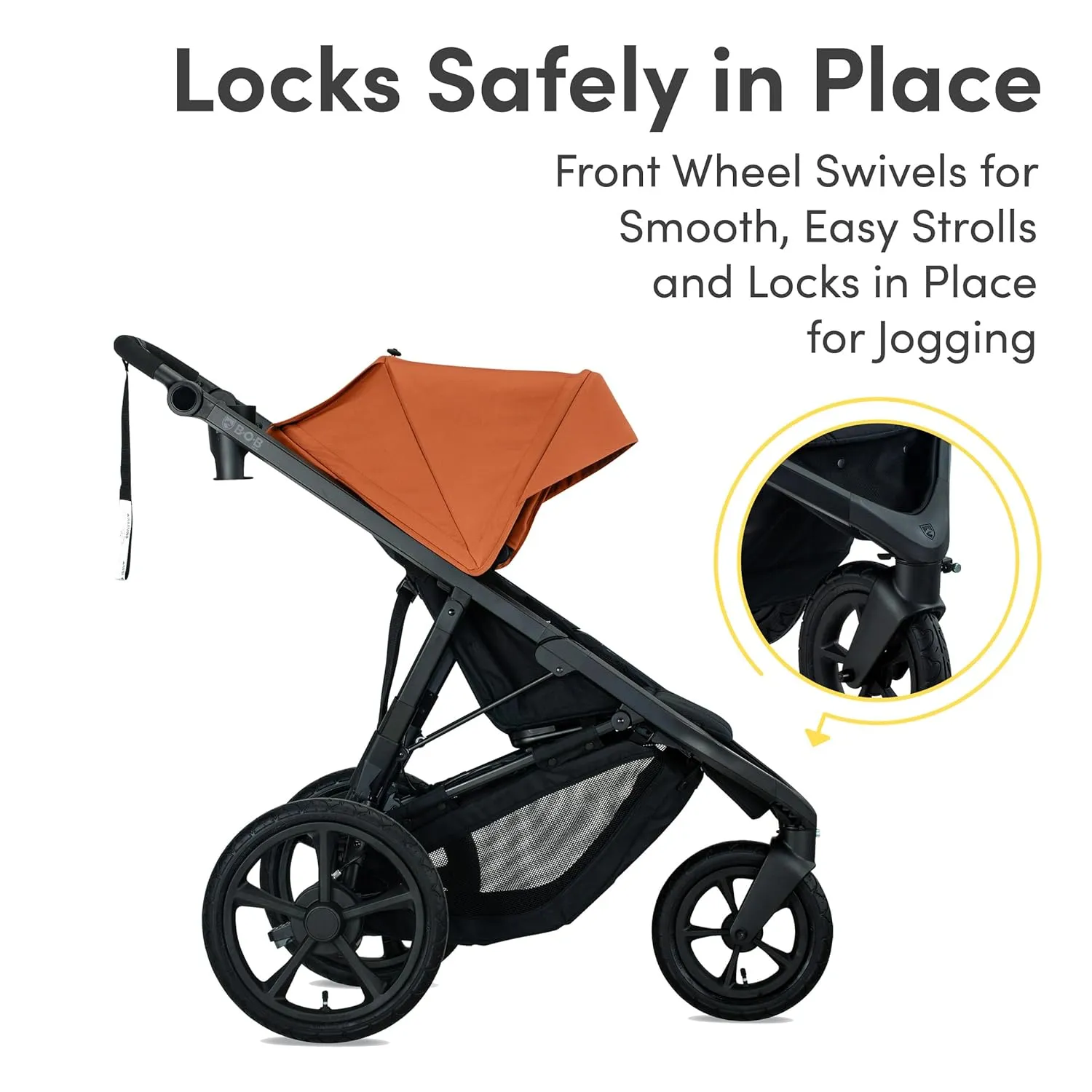 BOB Gear Wayfinder Jogging Stroller with Snack Tray, Independent Dual Suspension, Air-Filled Tires, and 75-Pound Weight Capacity, Canyon