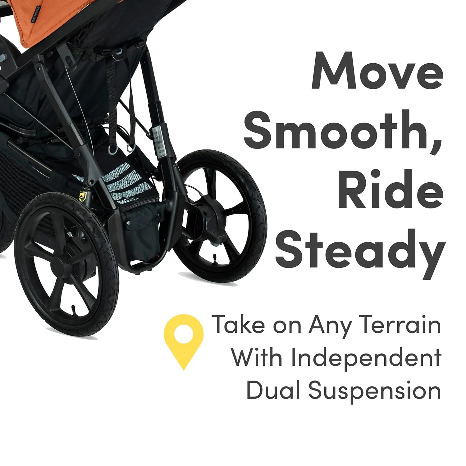BOB Gear Wayfinder Jogging Stroller with Snack Tray, Independent Dual Suspension, Air-Filled Tires, and 75-Pound Weight Capacity, Canyon