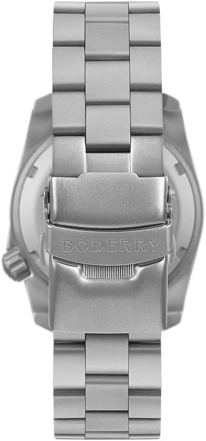 BODERRY Men's Watch Titanium Automatic Field Watch 40mm Military Watch Day Date Function 100M Waterproof with Titanium Bracelet Japanese Mechanical Movement & Screw Down Crown—Voyager
