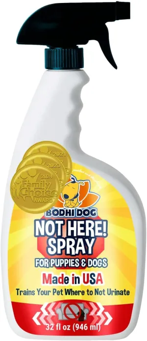 Bodhi Dog Not Here! Spray - Trains Your Pet Where Not to Pee Indoors or Outdoors - Anti Marking Deterrent for Furniture, Carpet & Floor - Training Corrector for Puppies & Dogs - Made in USA (32 Fl Oz)