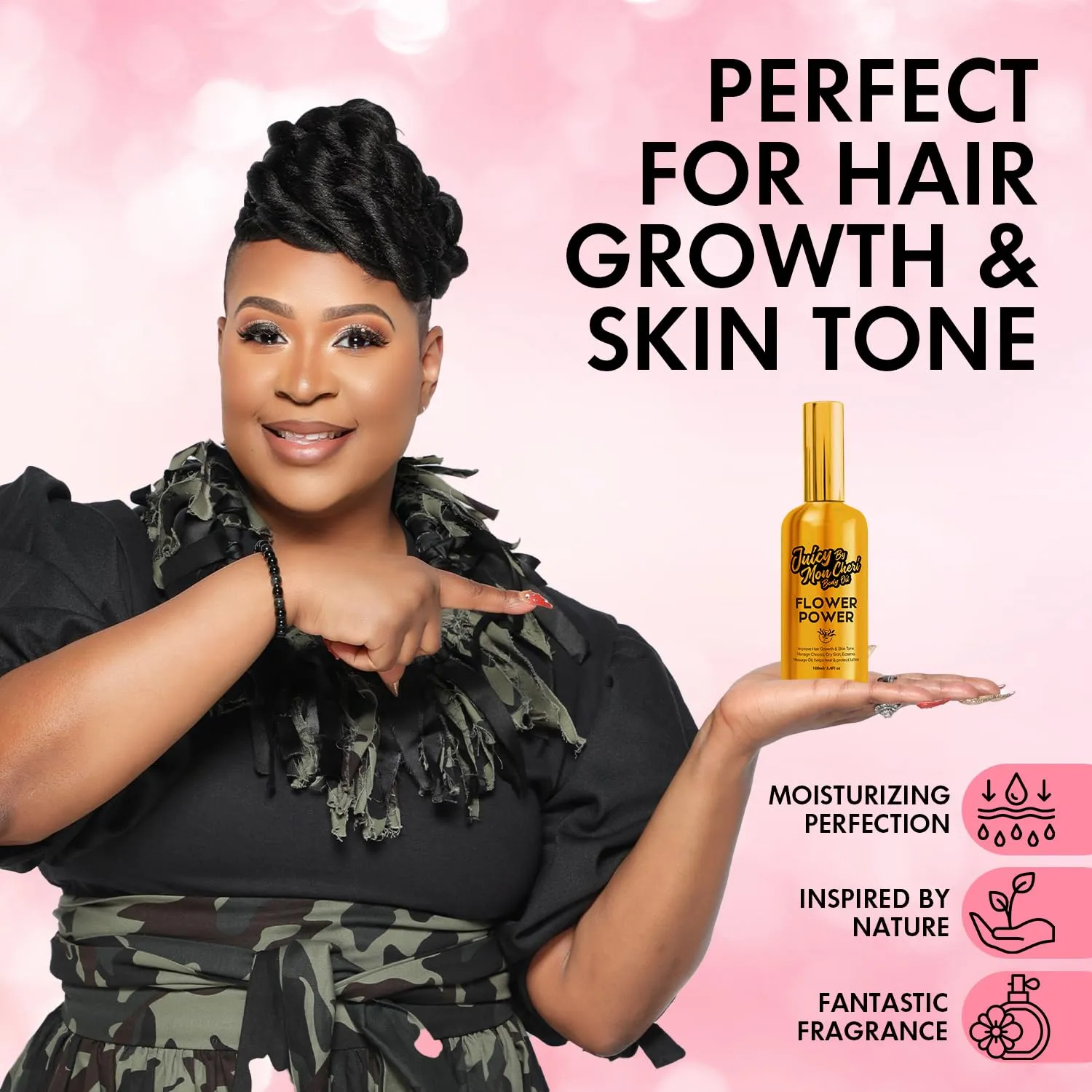 Body Oil Spray - Natural Black Seed, Olive & Vitamin E for Scar Repair, Eczema, Psoriasis, Rosacea, Moisturizing & Hair Growth (3.4 oz., Sugar Rose)