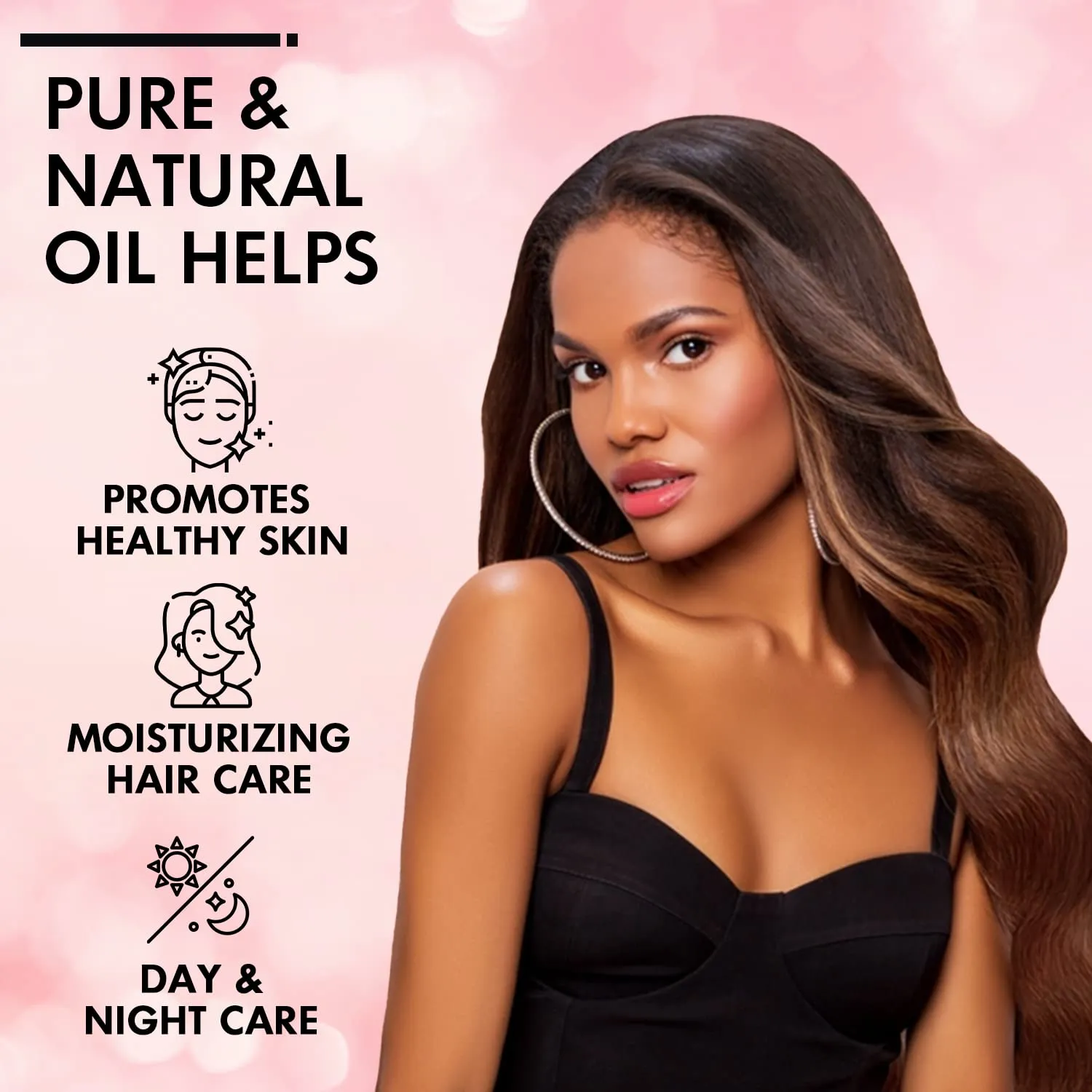 Body Oil Spray - Natural Black Seed, Olive & Vitamin E for Scar Repair, Eczema, Psoriasis, Rosacea, Moisturizing & Hair Growth (3.4 oz., Sugar Rose)