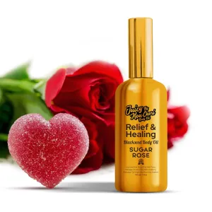 Body Oil Spray - Natural Black Seed, Olive & Vitamin E for Scar Repair, Eczema, Psoriasis, Rosacea, Moisturizing & Hair Growth (3.4 oz., Sugar Rose)