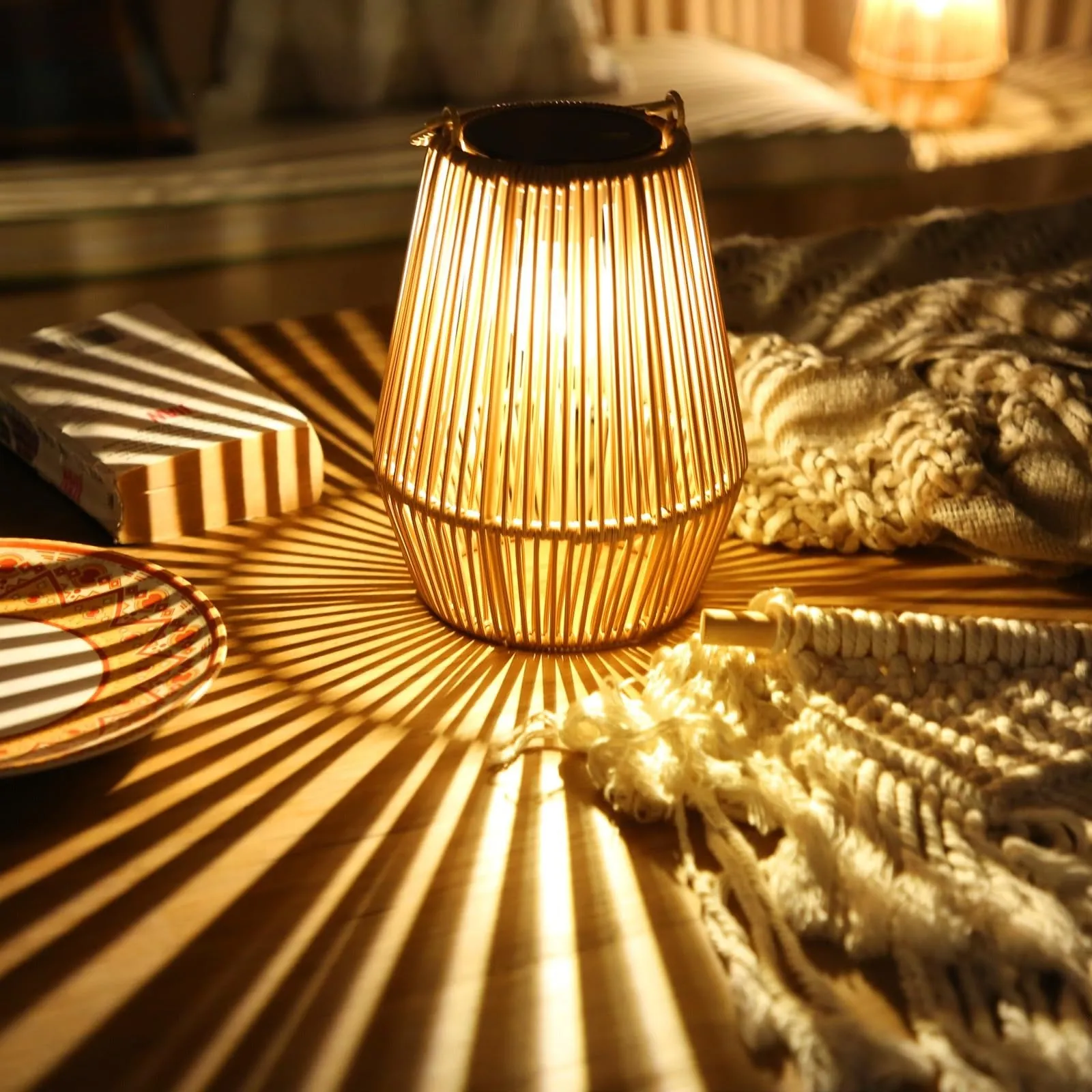 Boho Solar Lantern Lamp