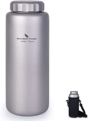 Boundless Voyage Titanium Sport Water Bottle 35.5 fl oz/1050ml Ultralight Leakproof for Outdoor Camping Hiking