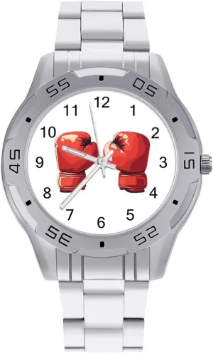 Boxing Gloves Simple Stainless Steel Band Business Watch Dress Wrist Unique Luxury Work Casual Waterproof Watches
