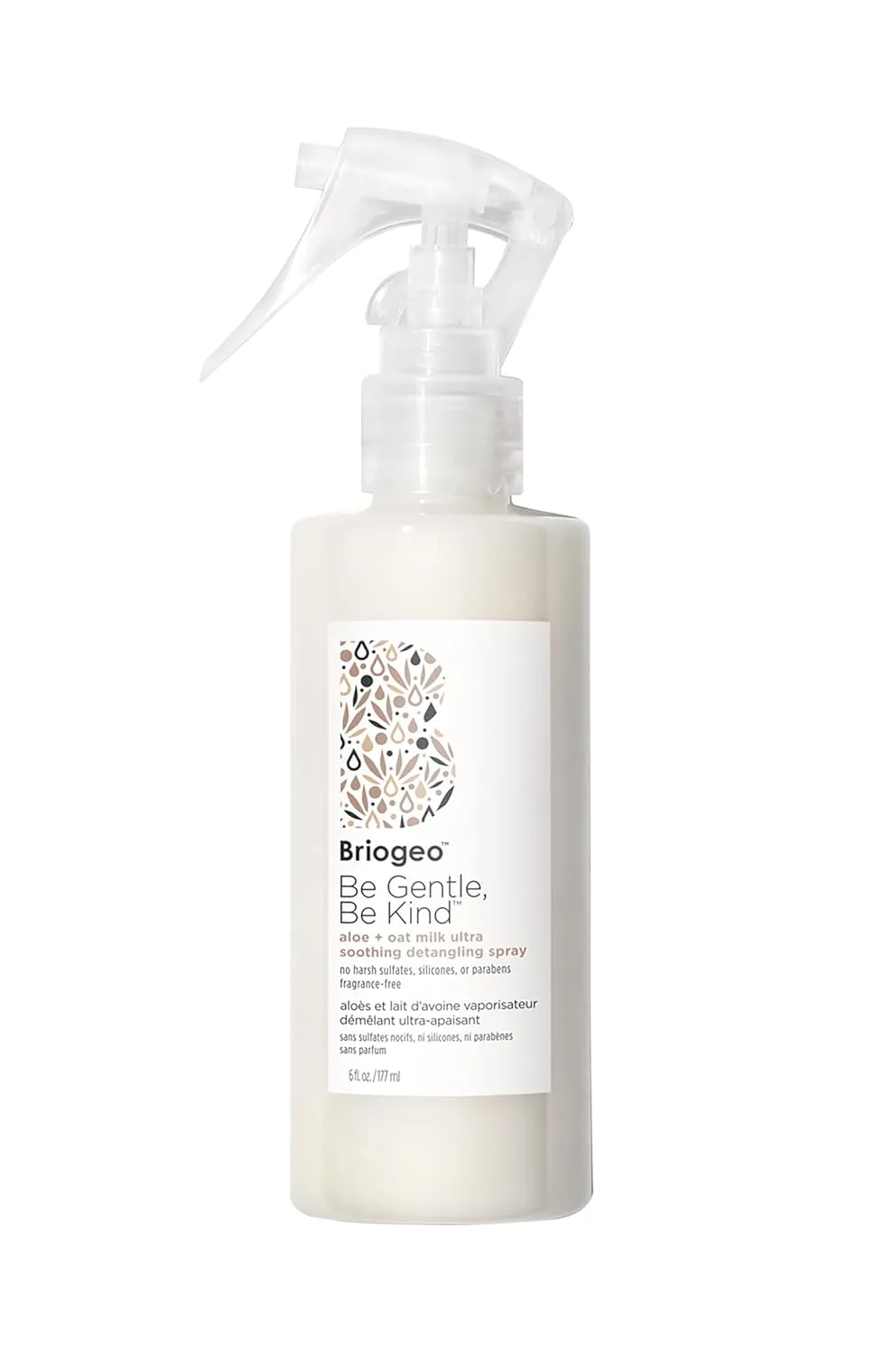 Briogeo Be Gentle, Be Kind Aloe   Oat Milk Ultra Soothing Detangling Spray, Hypoallergenic and Dermatologist-Approved Leave-In Spray, Fragrance Free, Vegan, Cruelty-Free, 6 fl oz