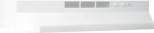 Broan-NuTone 413001 Non-Ducted Ductless Range Hood with Lights Exhaust Fan for Under Cabinet, 30-Inch, White