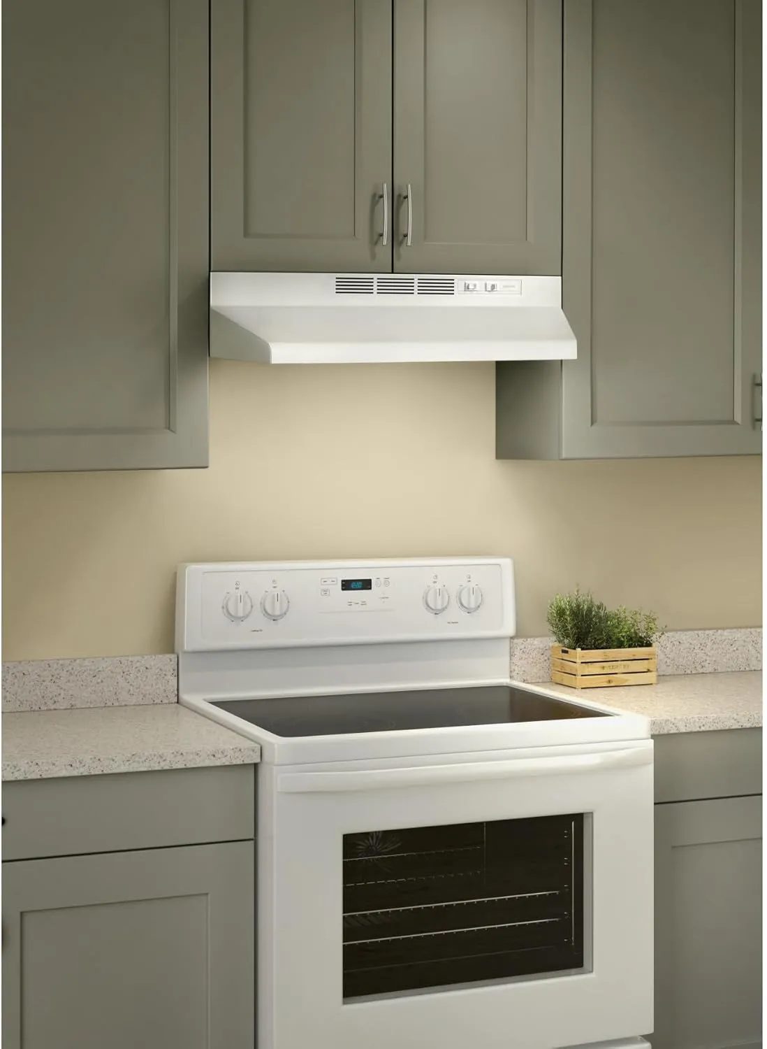 Broan-NuTone 413001 Non-Ducted Ductless Range Hood with Lights Exhaust Fan for Under Cabinet, 30-Inch, White