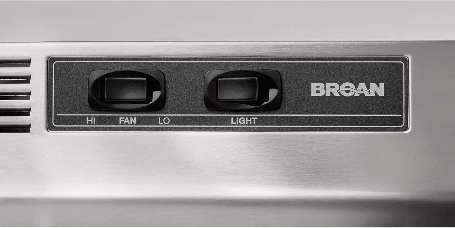 Broan-NuTone 413004 Non-Ducted Ductless Range Hood with Lights Exhaust Fan for Under Cabinet, 30-Inch, Stainless Steel