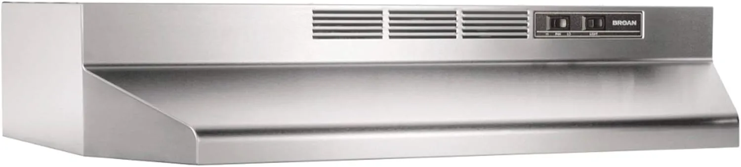 Broan-NuTone 413004 Non-Ducted Ductless Range Hood with Lights Exhaust Fan for Under Cabinet, 30-Inch, Stainless Steel