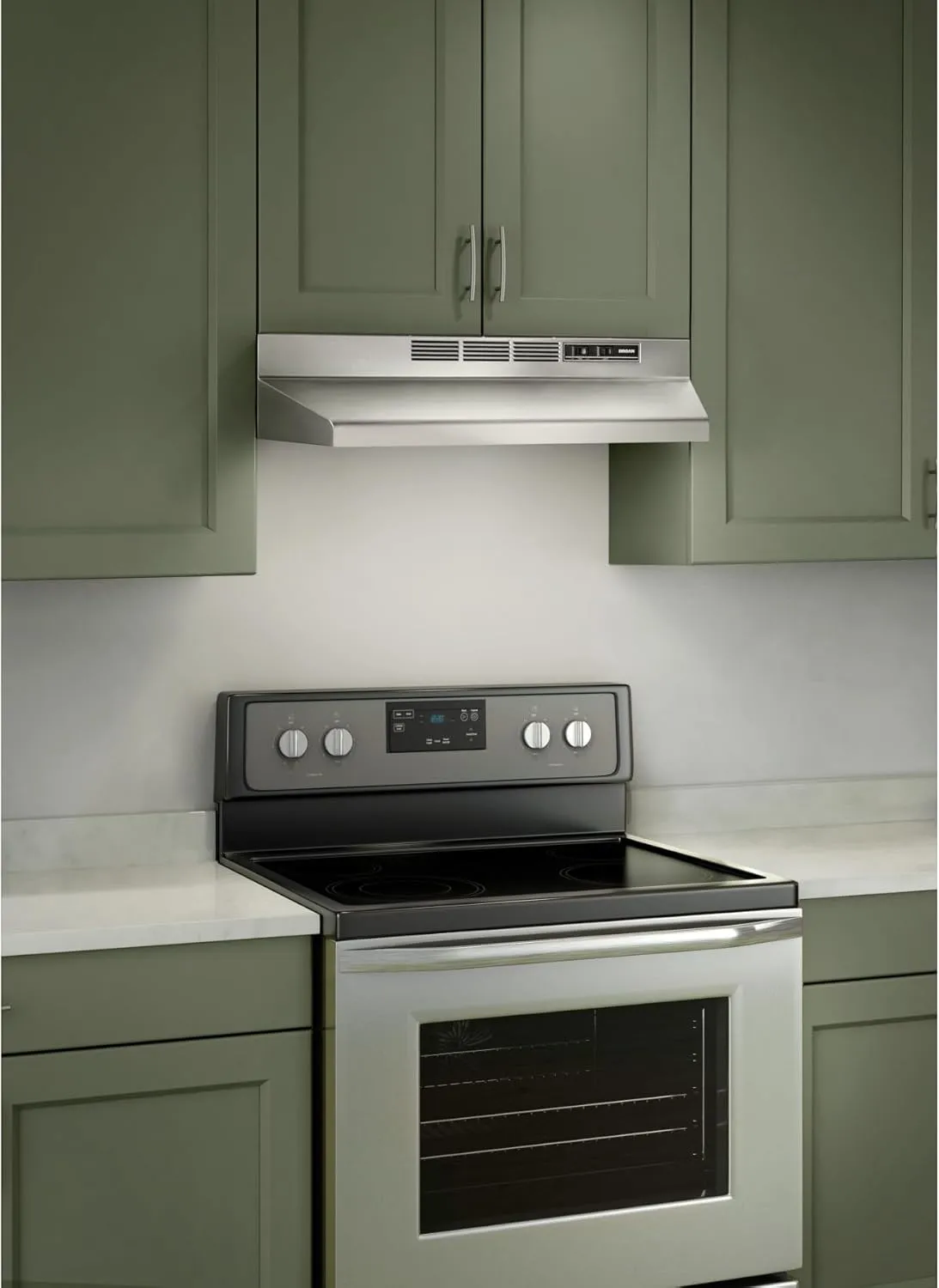 Broan-NuTone 413004 Non-Ducted Ductless Range Hood with Lights Exhaust Fan for Under Cabinet, 30-Inch, Stainless Steel