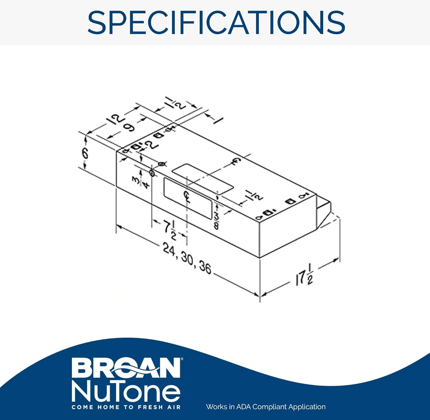 Broan-NuTone BUEZ030WW Economy 30-inch Under-Cabinet Easy Install Convertible Range Hood with 2-Speed Exhaust Fan and Light, White