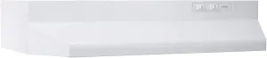 Broan-NuTone BUEZ030WW Economy 30-inch Under-Cabinet Easy Install Convertible Range Hood with 2-Speed Exhaust Fan and Light, White