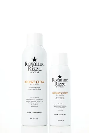 Bronze Glow Duo By Roxanne Rizzo - Celebrity Choice Bronzer - Refreshing Hydrating Mist - Face & Body - Blends with All Skin Tones - TSA Approved Travel Size (100ml) - Includes 177ml & 100ml Bottles
