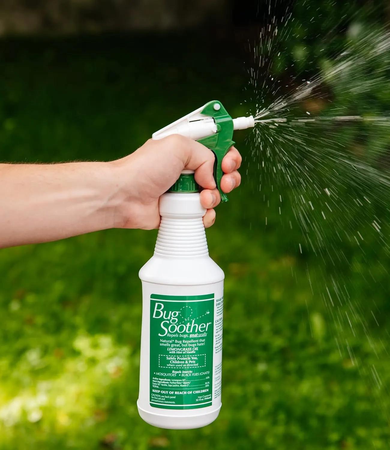 Bug Soother Spray 32 oz. - Natural Insect, Gnat and Mosquito Repellent & Deterrent with Essential Oils - 100% DEET-Free Safe Bug Spray for Adults, Kids, Pets, Environment - Made in USA…