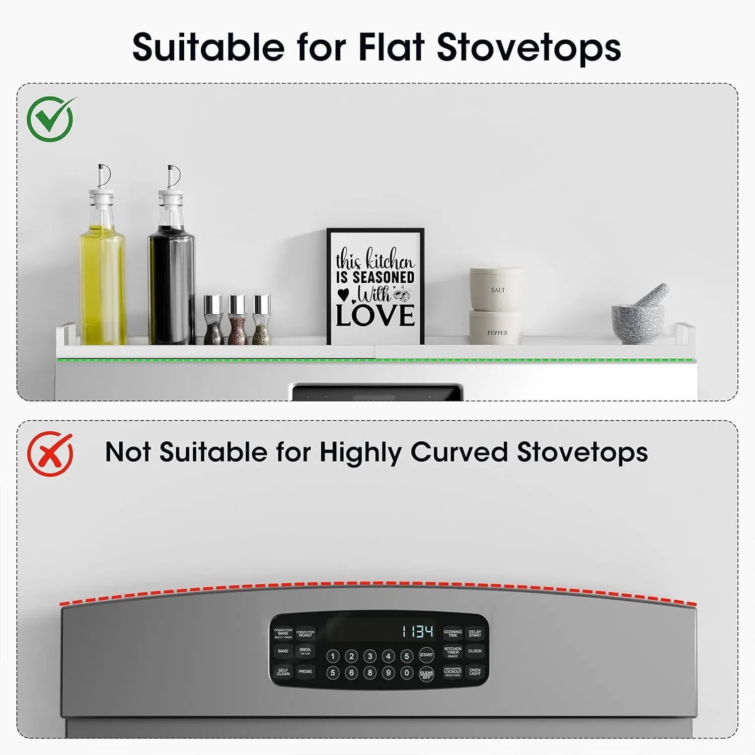 Bumusty 4X Strong Magnetic Rack for Stove Top, 30" Adjustable Oven Spice Rack, Seasoning Organizer Kitchen Shelves, Matte White
