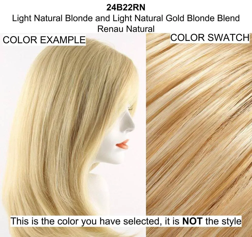Bundle - 7 item: Blake Large Exclusive Remy Human Hair Wig by Jon Renau, Christy's Wigs Q & A Booklet, BeautiMark Hydra Shampoo Conditioner Mask Protect Leave-In Spray Shine Serum - Color: 24B22RN