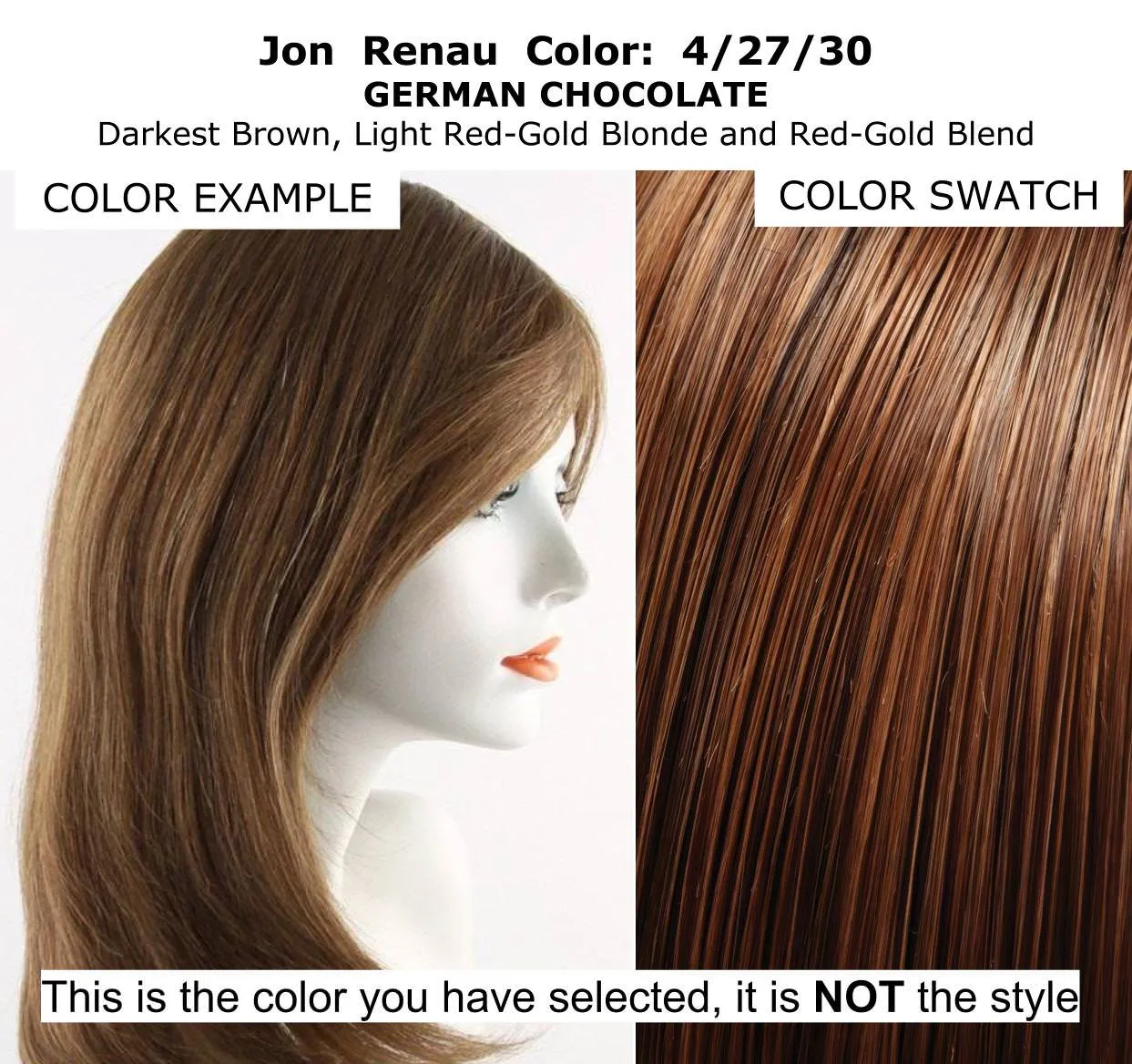 Bundle - 7 item: Blake Large Remy Human Hair Wig by Jon Renau, Christy's Wigs Q & A Booklet, BeautiMark Hydra Shampoo Conditioner Mask Protect Leave-In Spray Shine Serum - Color: 4/27/30