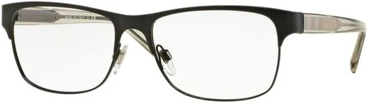 Burberry BE 1289 1007 Black Metal Rectangle Eyeglasses 55mm