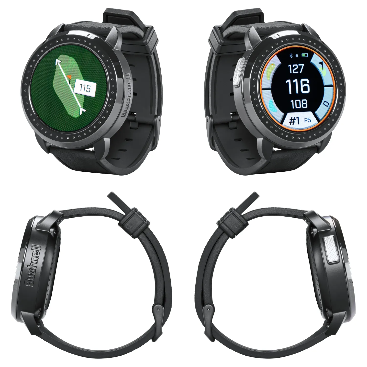 Bushnell iON Elite Black Golf GPS Watch with Wearable4U Lens Cleaning Cloth Bundle