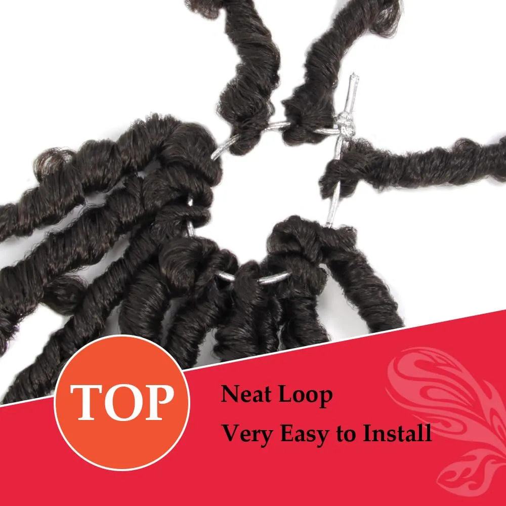 Butterfly Locs with Curly End 30 Inch, 6 Packs Boho Distressed Locs Crochet Hair, Bohemian Goddess Faux Butterfly Braids with Wavy Ends (4#, Brown)