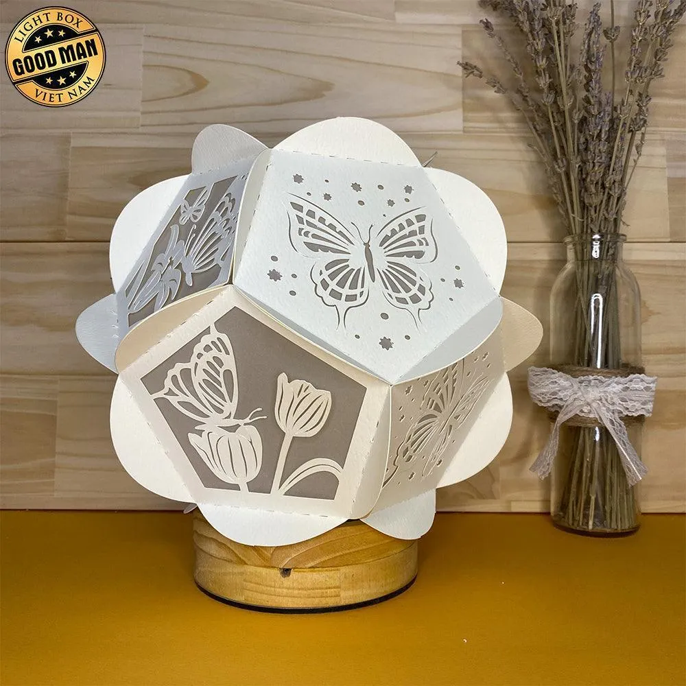 Butterfly- Pentagon 3D Lantern File - Cricut File - LightBoxGoodMan