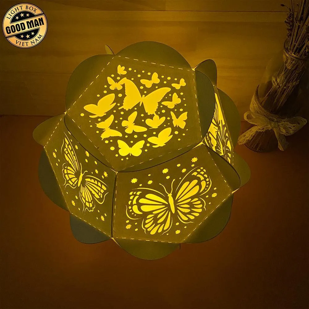 Butterfly- Pentagon 3D Lantern File - Cricut File - LightBoxGoodMan
