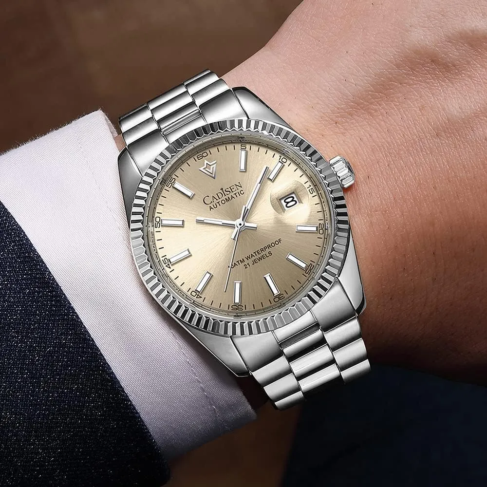 CADISEN Design Men Watches Mechanical Automatic 100M Waterproof Brand Luxury Stainless Steel Watch H0mage