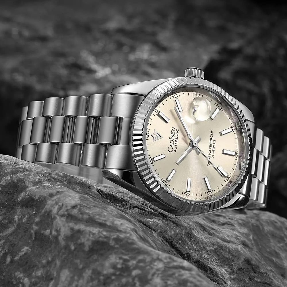 CADISEN Design Men Watches Mechanical Automatic 100M Waterproof Brand Luxury Stainless Steel Watch H0mage