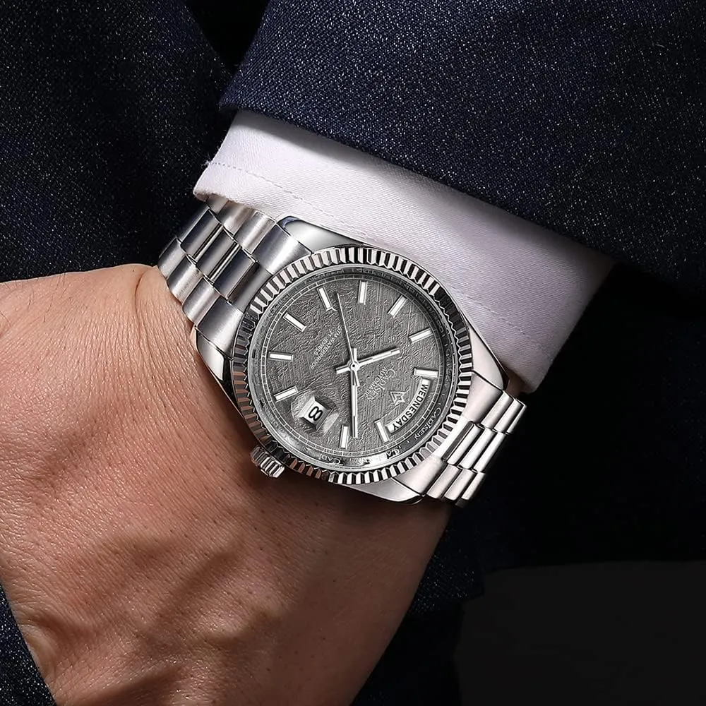 CADISEN Men Automatic Watch Sapphire Luxury Mechanical Wristwatch Stainless Steel Waterproof Watches Casual Homage