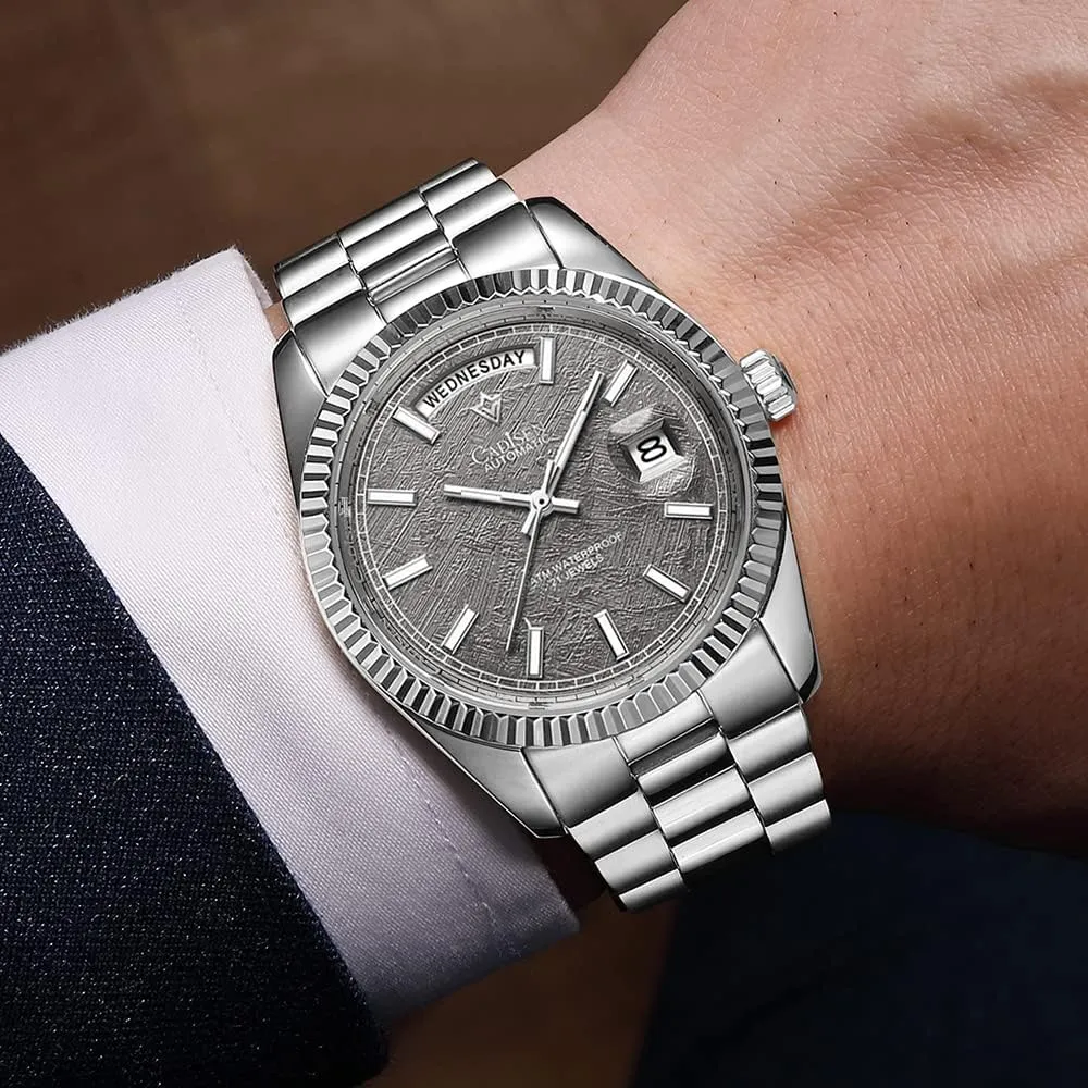 CADISEN Men Automatic Watch Sapphire Luxury Mechanical Wristwatch Stainless Steel Waterproof Watches Casual Homage