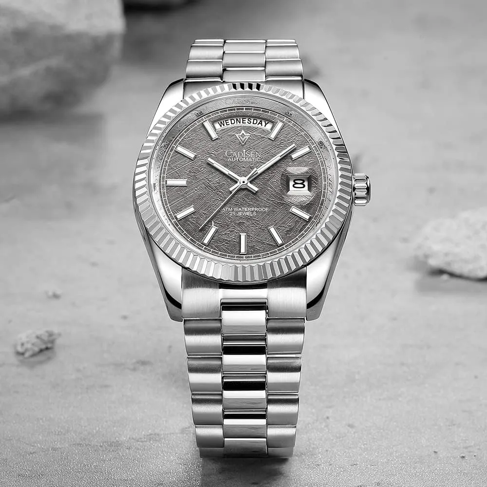 CADISEN Men Automatic Watch Sapphire Luxury Mechanical Wristwatch Stainless Steel Waterproof Watches Casual Homage