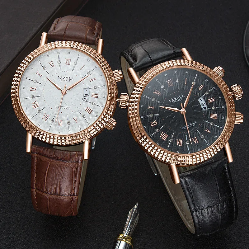 Calendar watch quartz watch business casual fashion foreign trade watch